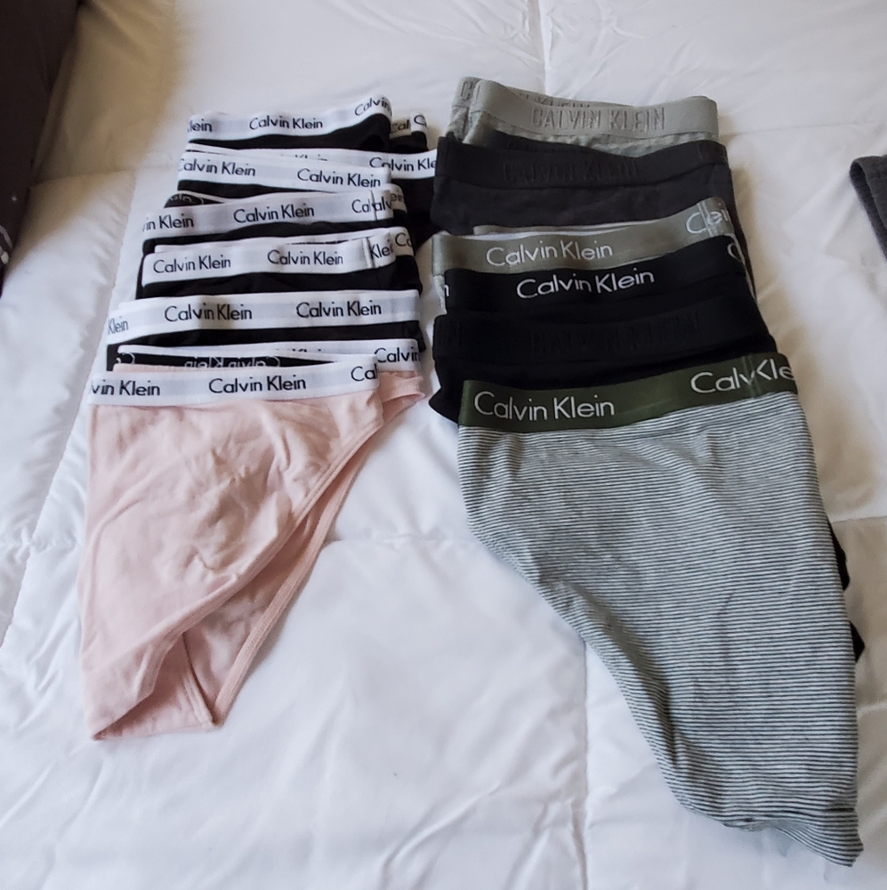 Calvin Klein Womens Briefs in Black, Gray, Pink, and Green